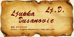 Ljupka Dušanović vizit kartica
